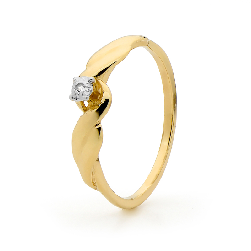 Diamond Solitaire Ring  "Dainty"