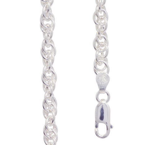 Sterling Silver double curb necklace 55 cm