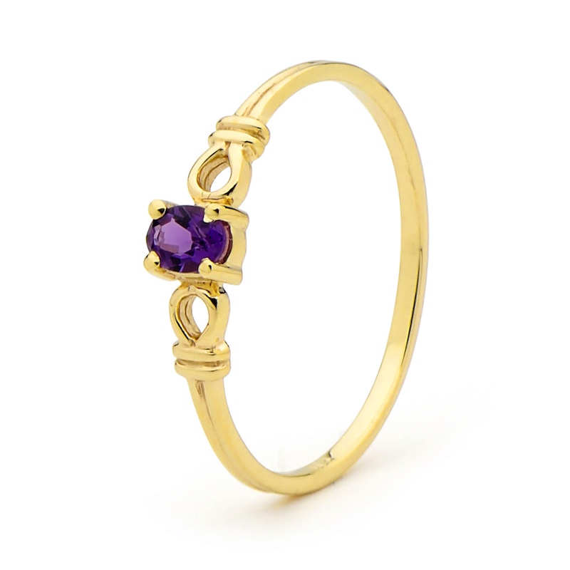 Gold Ring with Amethyst "Cute"