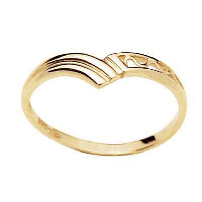 41818 Plain Gold Vee Ring
