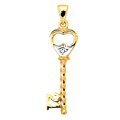 21st. Birthday Key Pendant