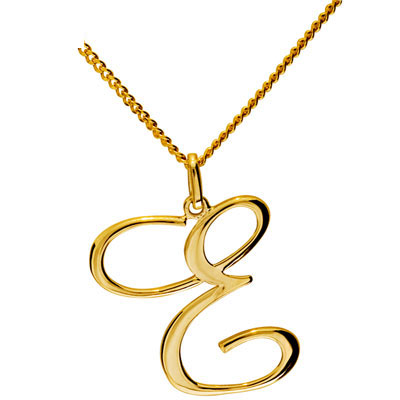 65046/E Gold Initial Pendant E